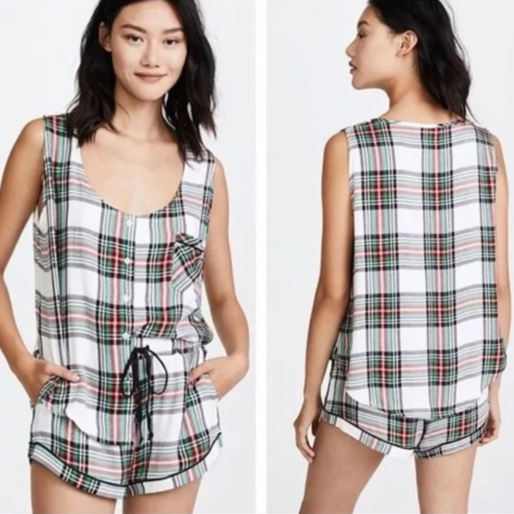 NWT Revolve Plush Super Soft Plaid Pajama Set